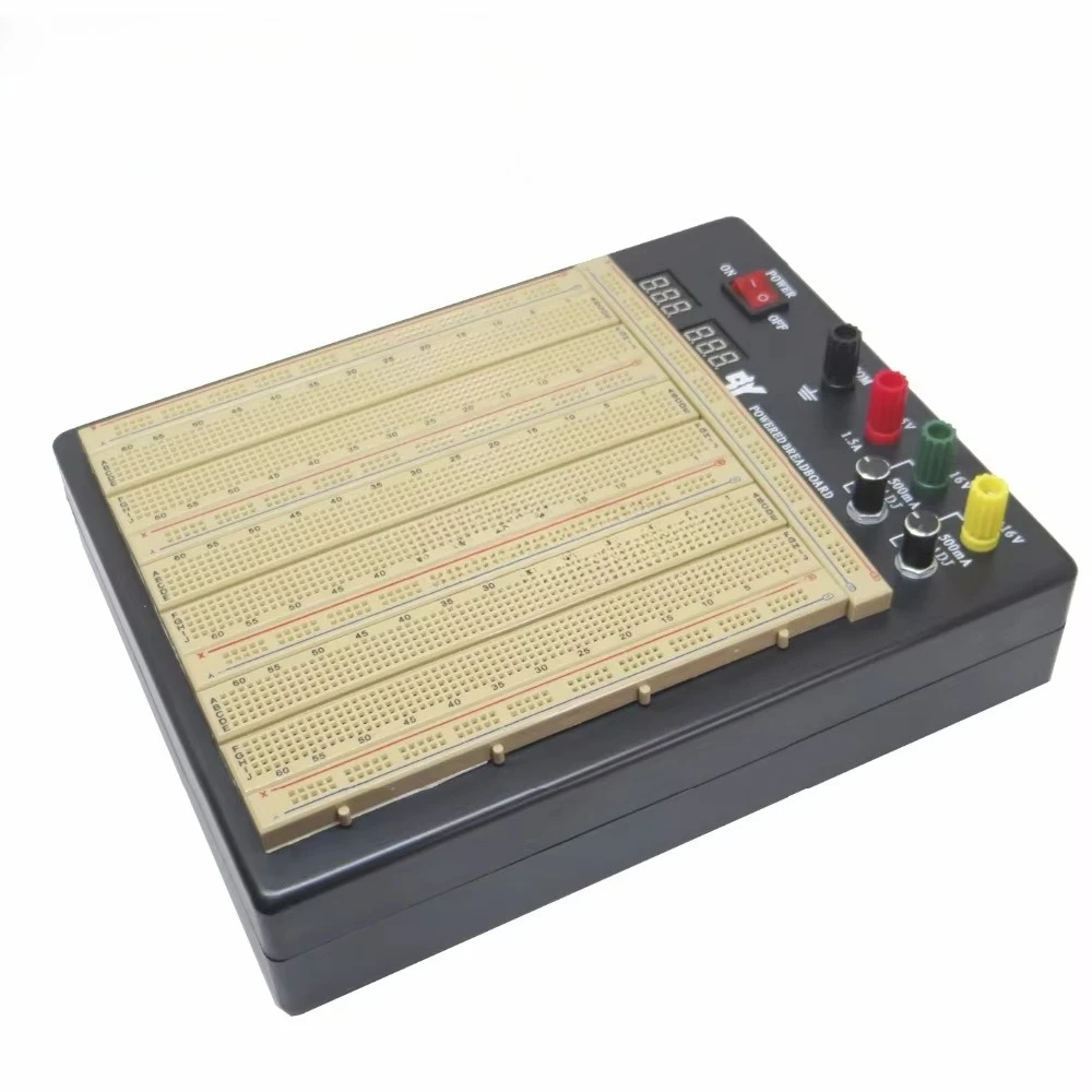 Tie point transparent breadboard with power cord 18.3 * 16.6 cm