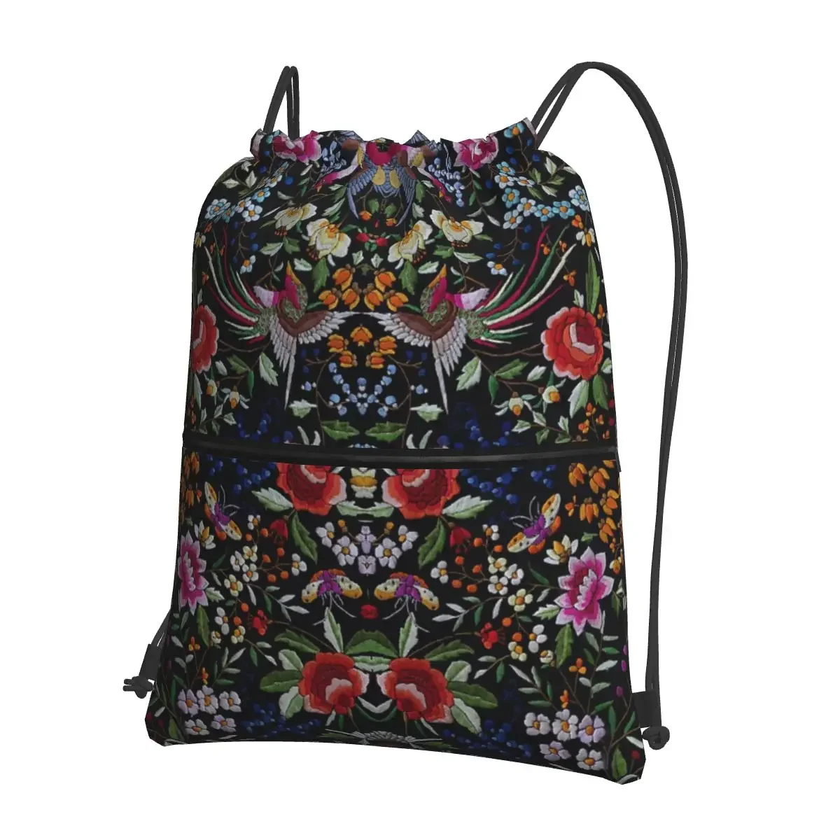 

Spanish Flamenco Manton Shawl Motif Backpacks Drawstring Bag Drawstring Bundle Pocket Shoes Bags For Travel Sport Man Woman