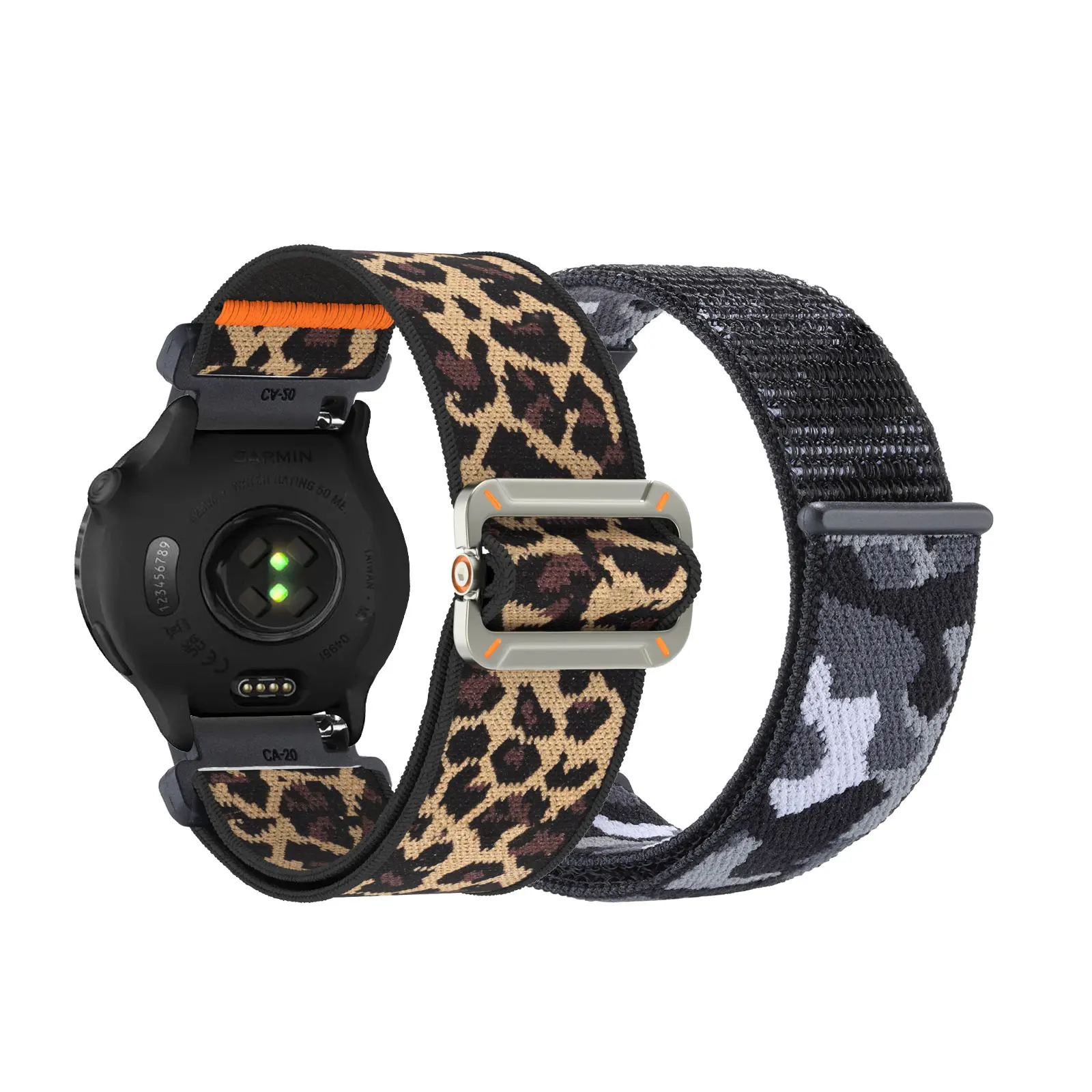 

2pcs Nylon Bands for Garmin Vivoactive 6 20mm Band, Elastic Nylon Sports Strap