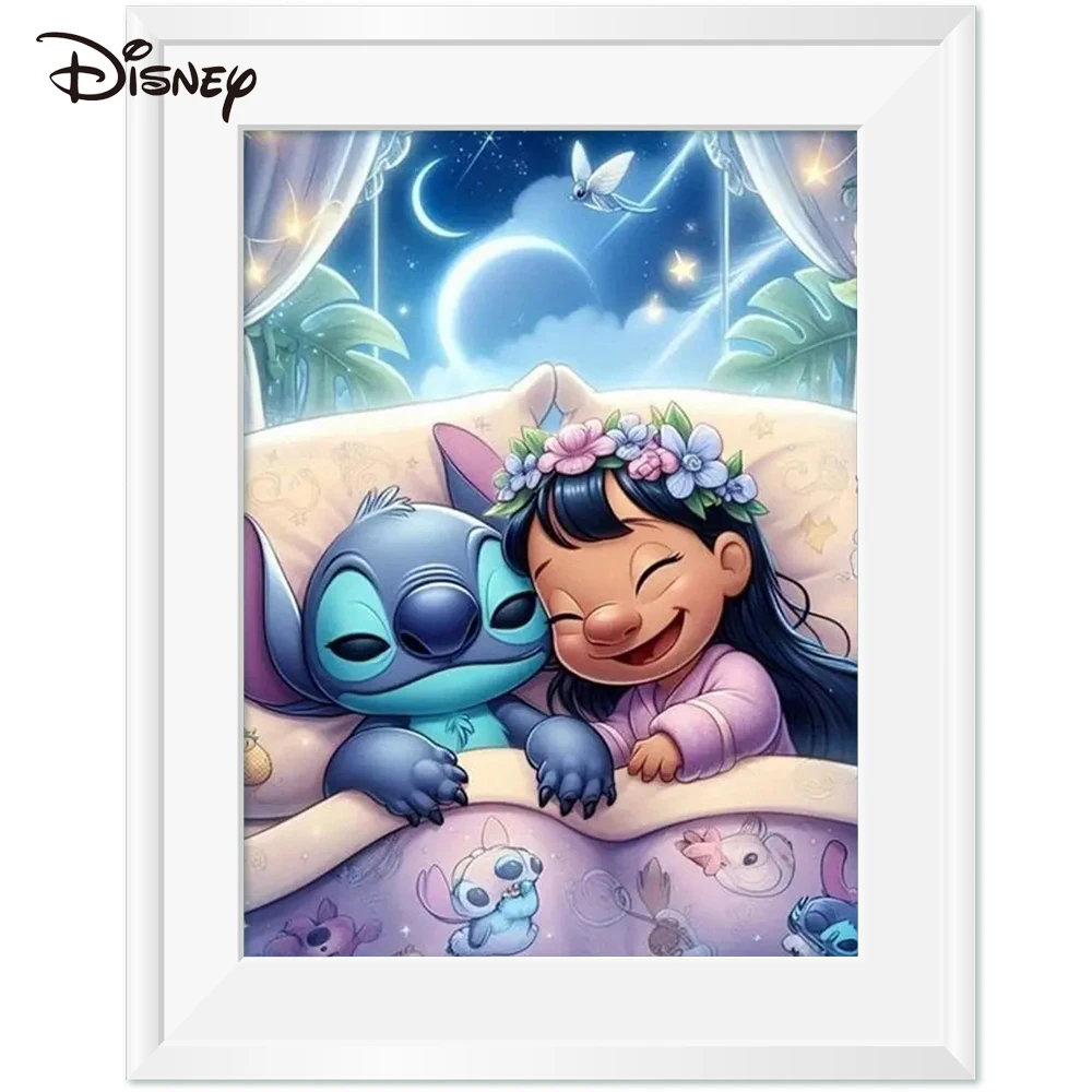 Disney DIY Cross Stitch Cartoon 11ct 14ct Unprinted Printed Canvas Girl Embroidery Lilo & Stitch Wall Art Handmade