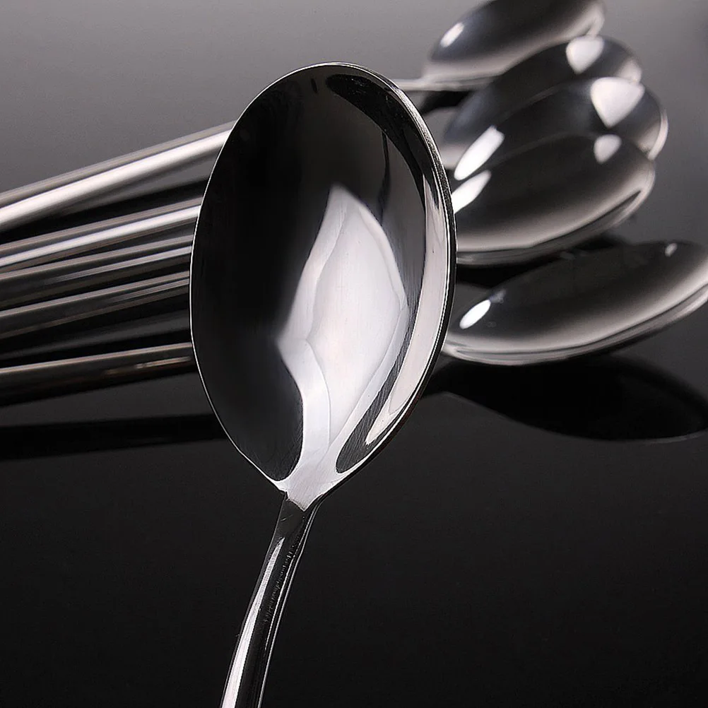 

8Pcs Heavy Duty Stainless Steel Long Handle Spoon High Polished Finish Easy to Clean Safe for Food Shops Catering Services
