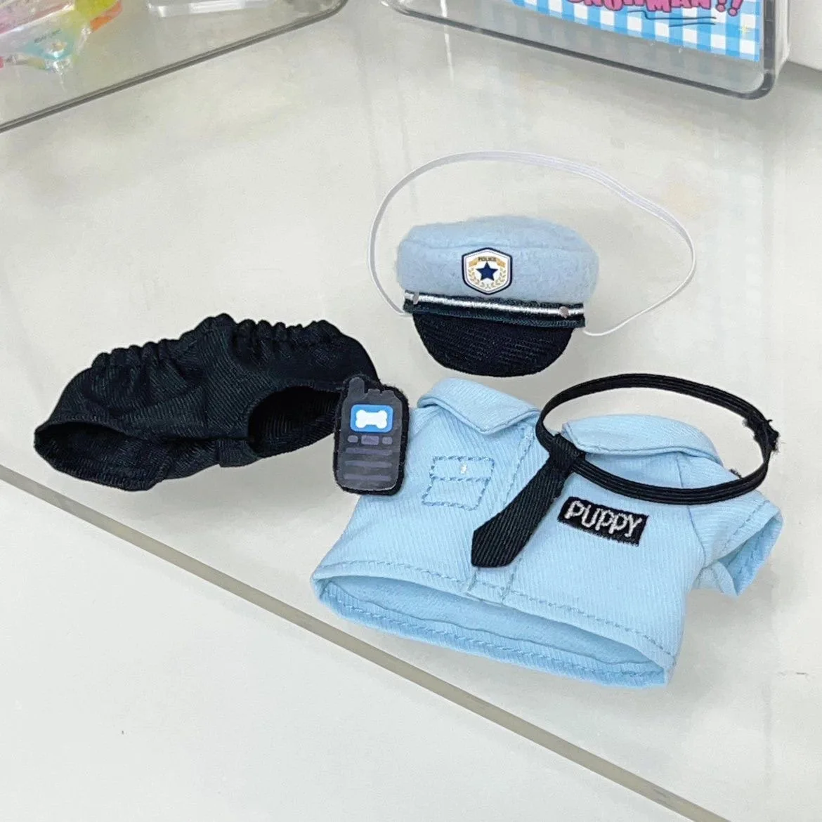 Doll Clothes Outfit Accessories For Korea Kpop Exo 10cm Idol Dolls 10cm Cotoon Doll Policeman Uniform Clothing Accessories