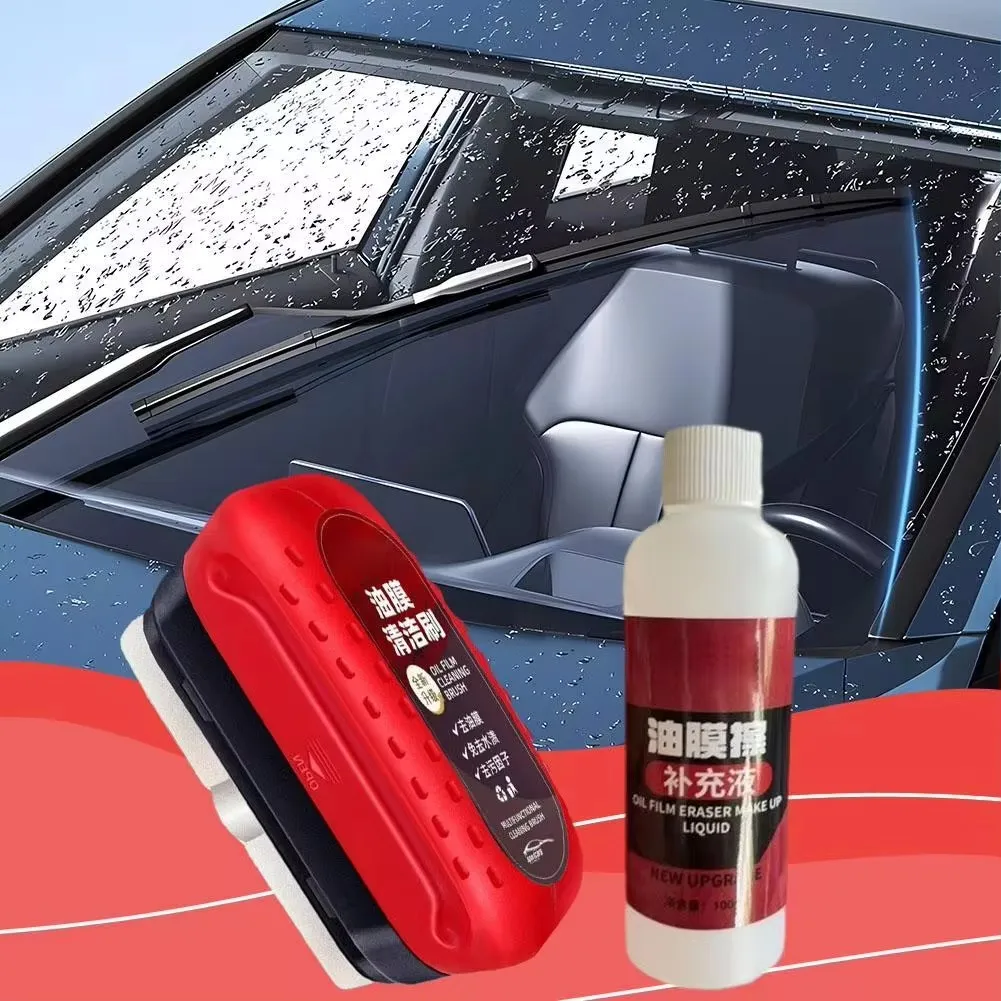 Cepillo de limpieza de esponja de vidrio automotriz, removedor de película de aceite de vidrio para parabrisas interior delantero, limpiador de película de aceite para limpieza de automóviles