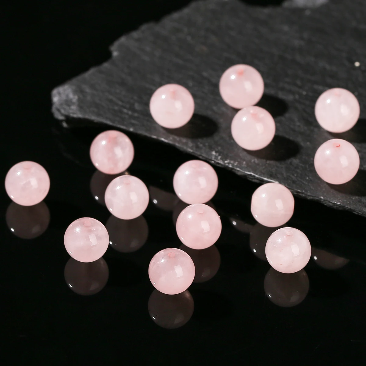 10 Pcs/lot 5A Natural Stone Madagascar Pink Quartz Round Loose Spacer Bead for Jewelry Making DIY Bracelets Necklaces Accessory