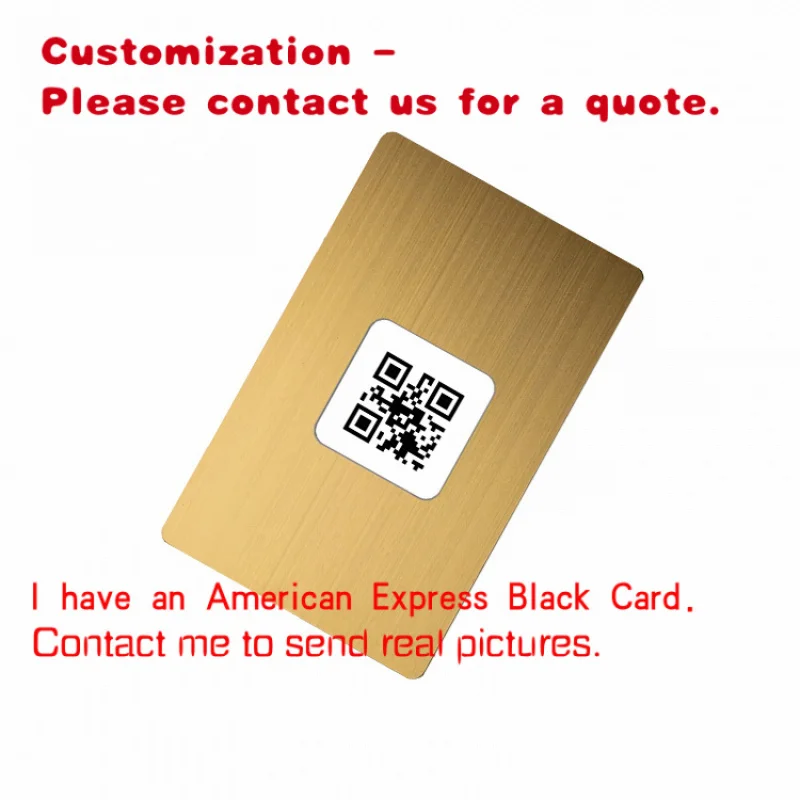 

custom.Custom Laser Engraving Luxury Blank RFID NFC Chip Metal Business Card With QR Code