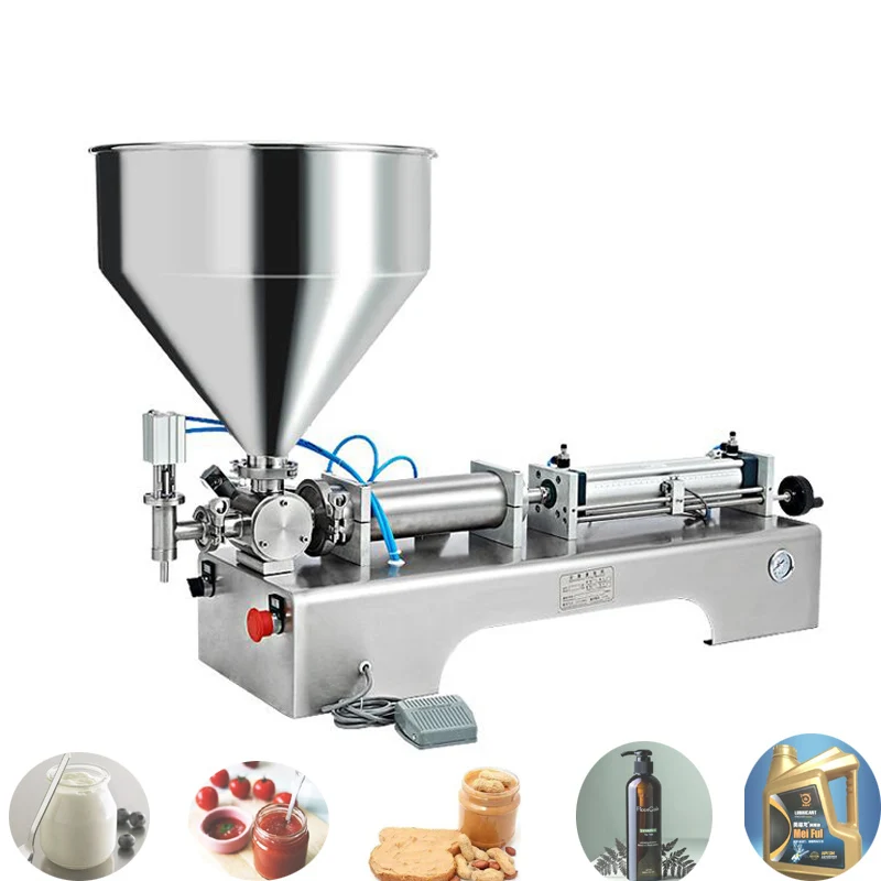 Bean Paste Filling Machine Automatic pneumatic Stirring Mix Cream Shampoo Cosmetic Toothpaste Food Sause Colloid Filler 5-1000ml