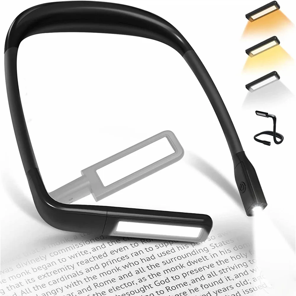 

Portable Neck Hanging Reading Light USB Rechargeable Flexible Book Light Dormitory Eye Protection Desk Lamp Dimmable Bendable