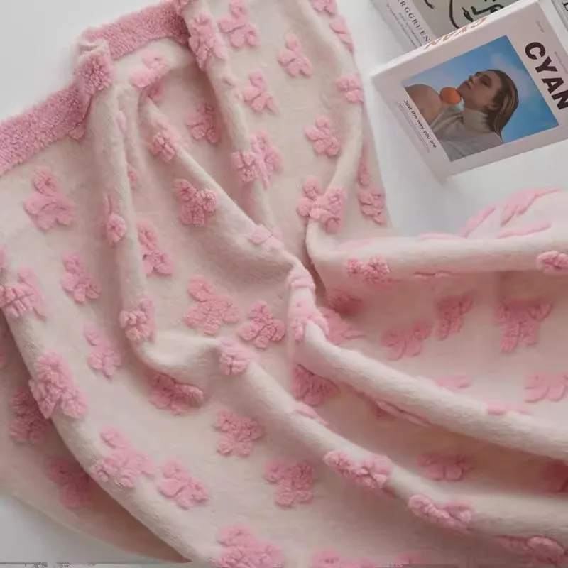 

1yard Knitted imitation wool fabric 3D Butterfly Knot Jacquard tissu jackets vests cloaks DIY tissus fabric for clothing