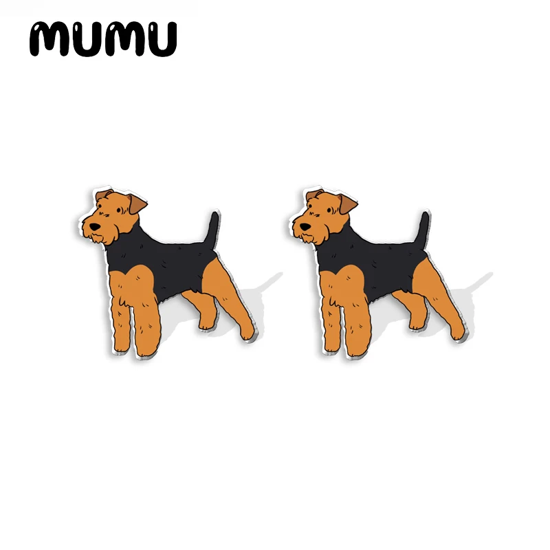 2023 New Airedale Terrier Acrylic Stud Earring Cute Dog Handmade Earrings Resin Epoxy Jewelry Gifts Friend