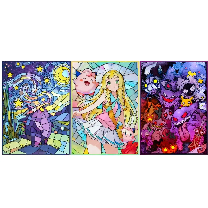 

Защитный чехол для карт PTCG/DTCG (игровой набор) с изображением аниме/стеклянной витражной росписи Генгара, Lillie WS Flash, для самостоятельной сборки