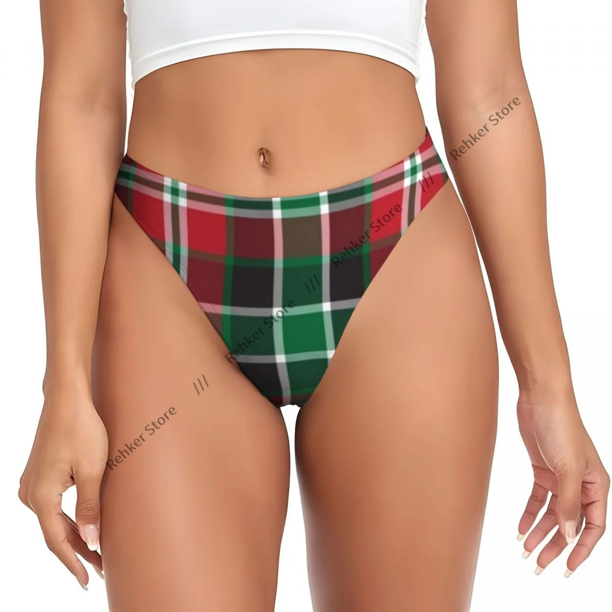 Sexy Women Underwear Classic Plaid Checkered Tartan Pattern Thong Panties G-string