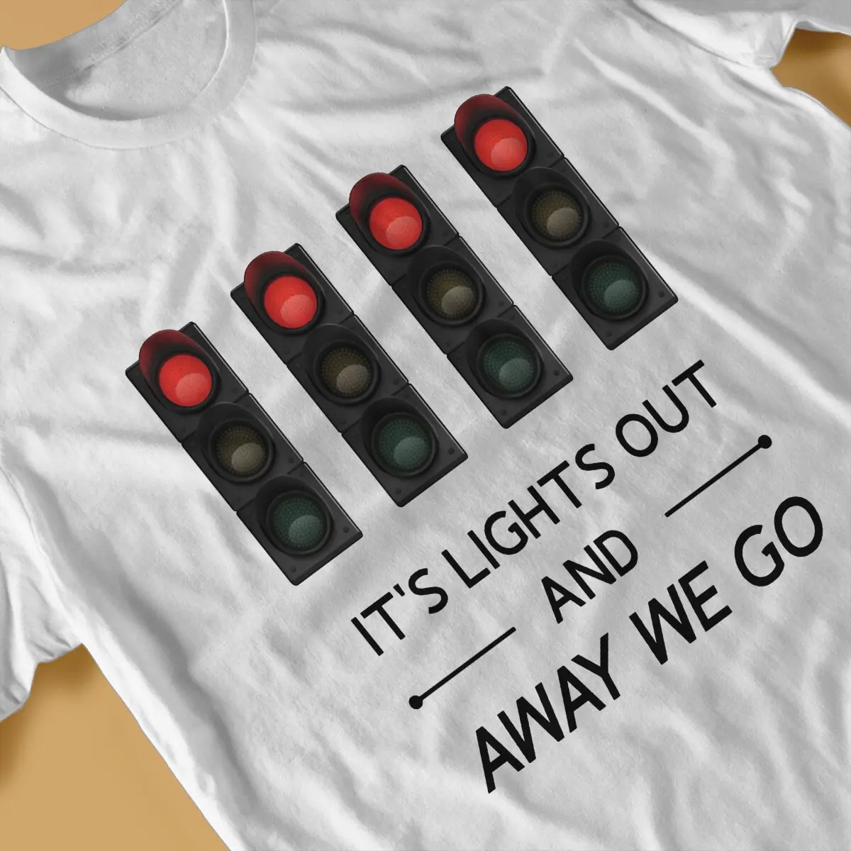 F1 Formula 1 It\'s Lights Out And Away We Go Essential T Shirt Harajuku Alternative Men\'s Tshirt Polyester  Men Clothing