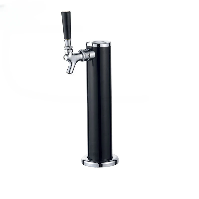 stainless steel Black plated  column beer tower with double taps