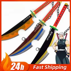 80cm Demon Slayer Katana Uzui Tengen Nichirin Sword Wooden weapons Model Cosplay Prop Anime Peripheral 1:1 Safe Toys Boy Gifts