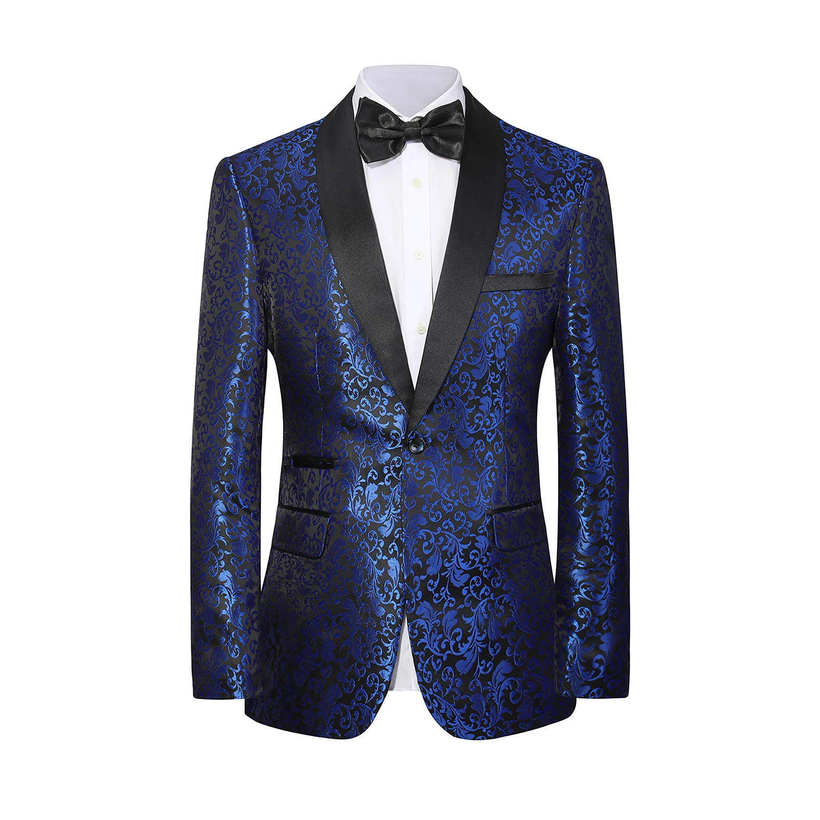 Men's Floral Dinner Prom Wedding Fashionable Men's Tuxedo Jacket One Button Evening Jacket Blazer Jackets for Men Tweed Blazer