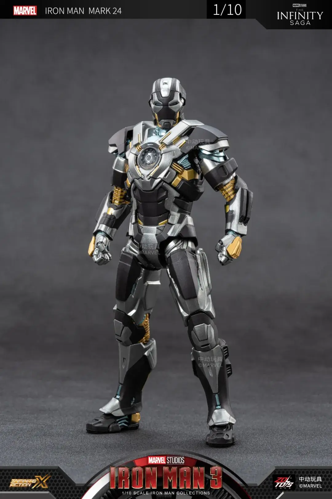 ZDTDS Original Iron Man MK24 Tank Mark24 Action Figure 1/10 Marvel Legend Joint Movable Avengers Tony Stark Toy Model Gift
