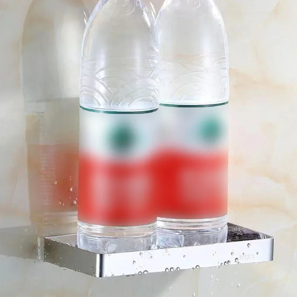 Storage Rack Soap Rack Bathroom 4 Colors Options Stainless Steel Thickening Wall Mount With Two Hooks Practical