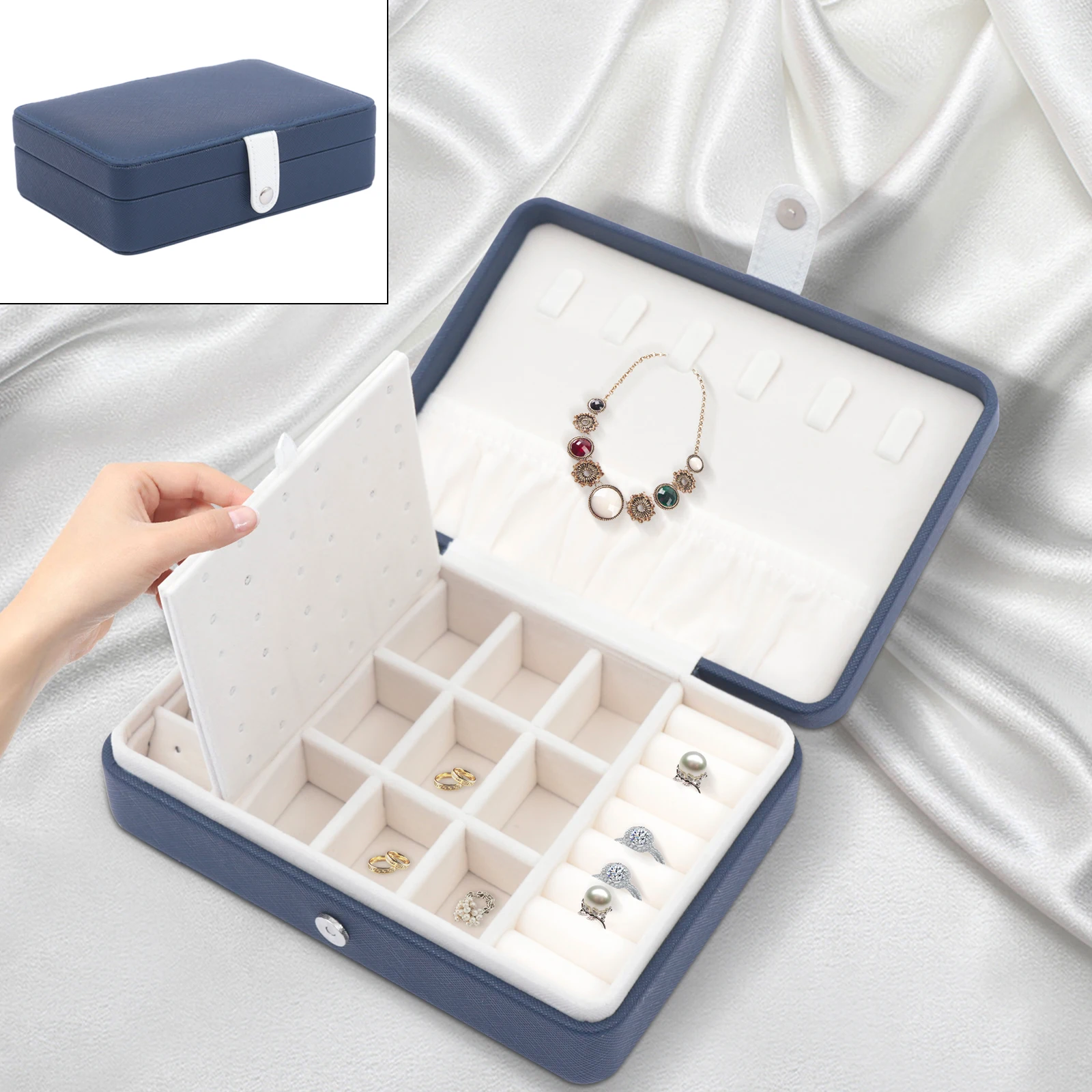 

Jewelry Box Organizer for Women Girls Small Jewelry Box Portable Travel Jewelry Organizer Holder for Women Removable Vintage