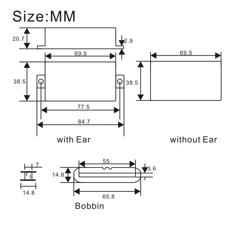 

20Pcs Matte Plastic Sealed Humbucker Pickup Shells Electric Guitar Parts Bobbin And Cover Set for Pickup Installation