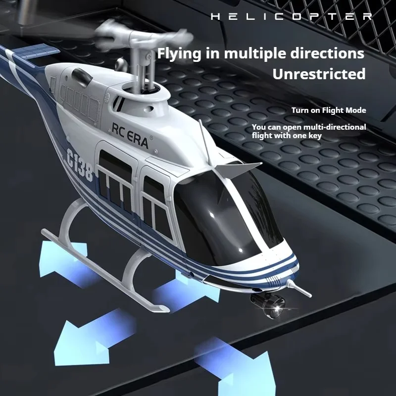 Beeldsimulatiemodel van Rc Era C138 Zeskanaals 3D Rolling Single Blade Rolroer Gratis op afstand bestuurbare helikopter Bel206