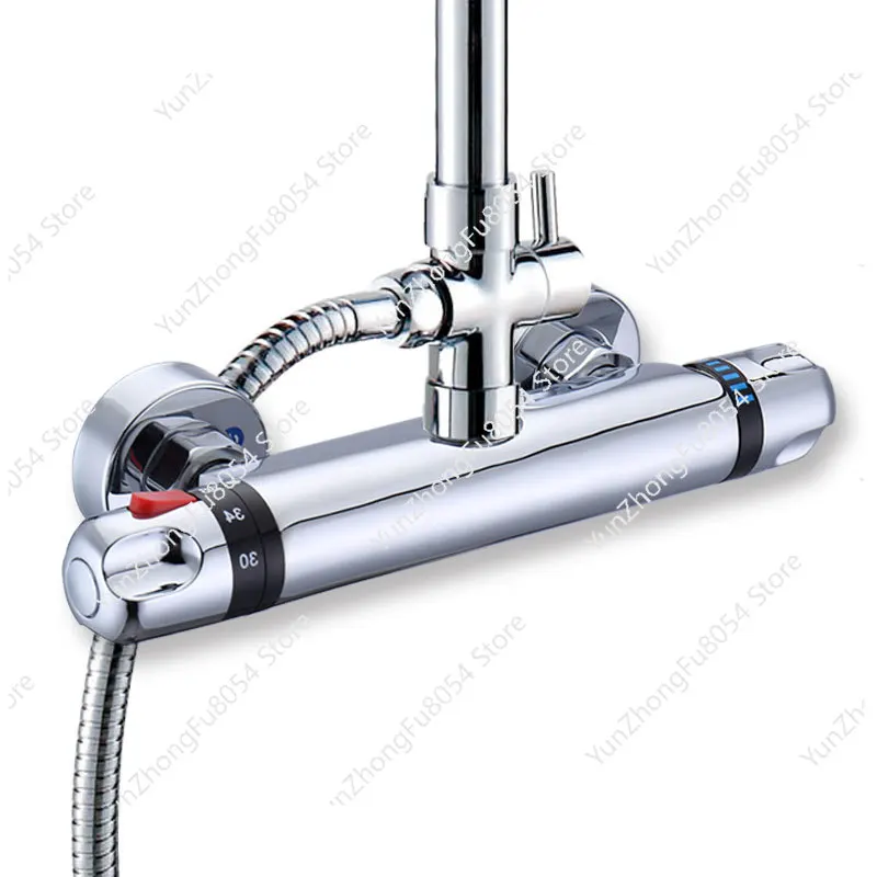 

All-copper concealed shower faucet electric water heater solar cold and hot reverse water circuit constant temperature.
