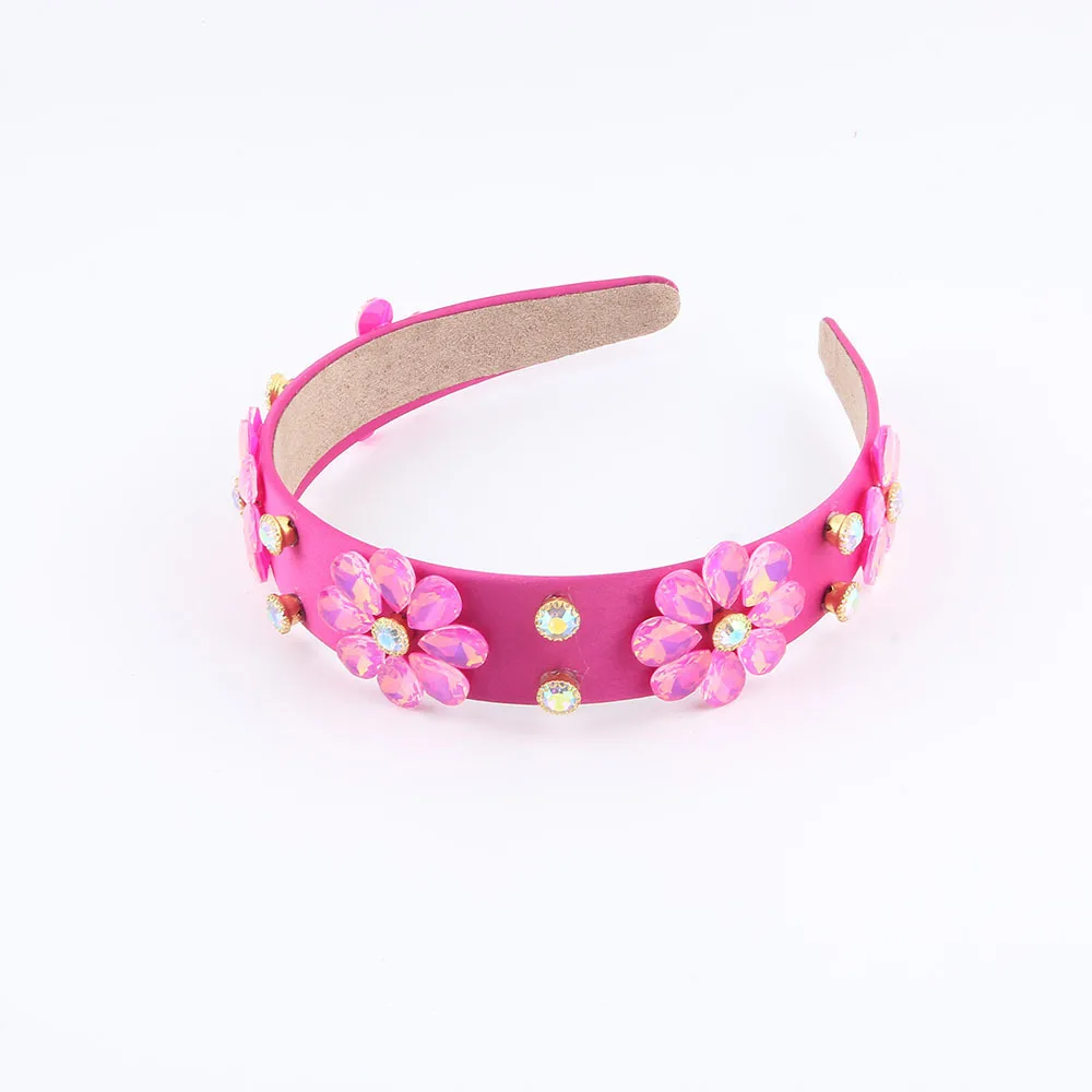 Bandeau à fleurs en strass colorés pour femmes, nouvelle mode européenne et américaine, accessoires de cheveux de voyage