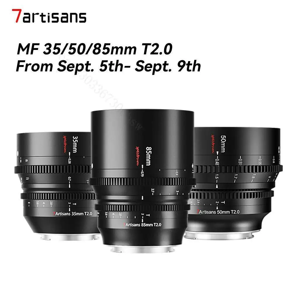 

7artisans lente 35mm 50mm 85mm T2.0 Full Frame Cinema Lenses For Sony E FX3 Leica SIGMA L SL Nikon Z Z50 Canon EOS-R EOS-R5