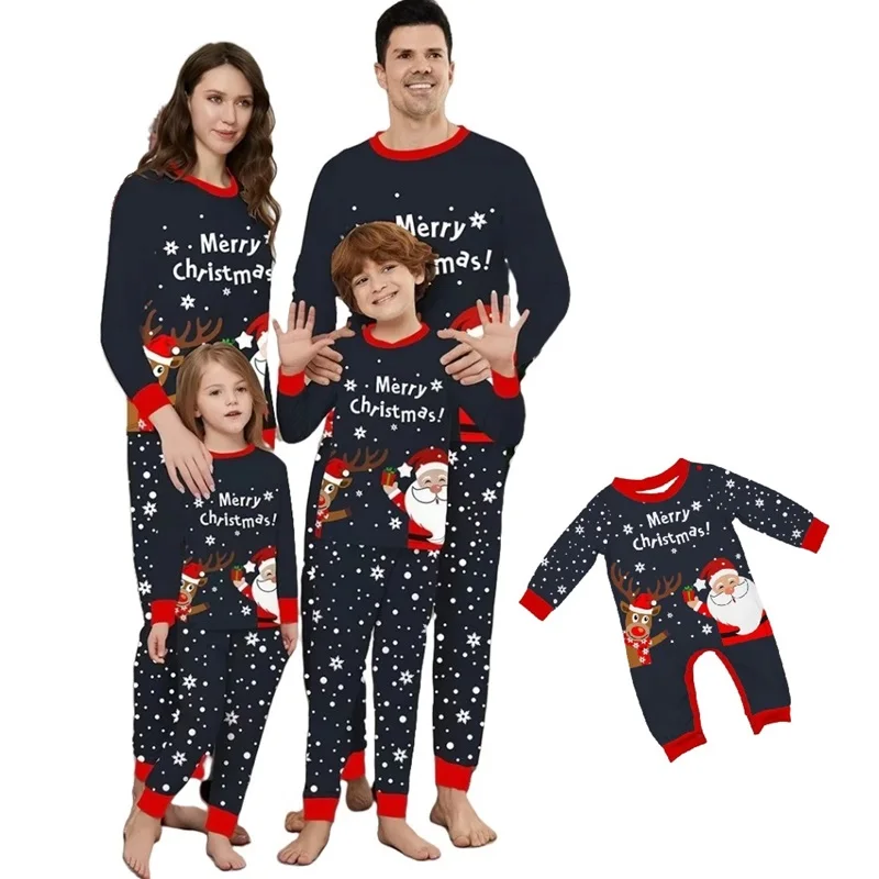 

2025 Christmas Family Matching Pajamas Sets Daddy Mommy and Me Xmas Pj's Clothes Santa Claus Father Mother Children Sleepwear