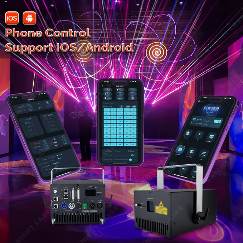 

Yunxin 10w Stage Disco Rgb Animation Phone App Laser Lighting