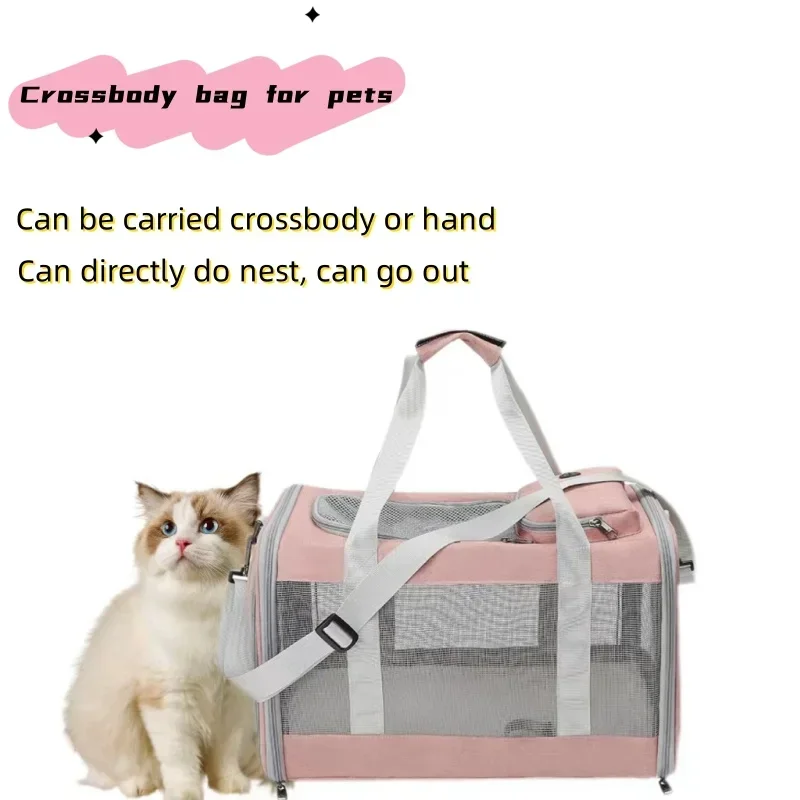

A Pet handbag five sides breathable go out portable single shoulder crossbody