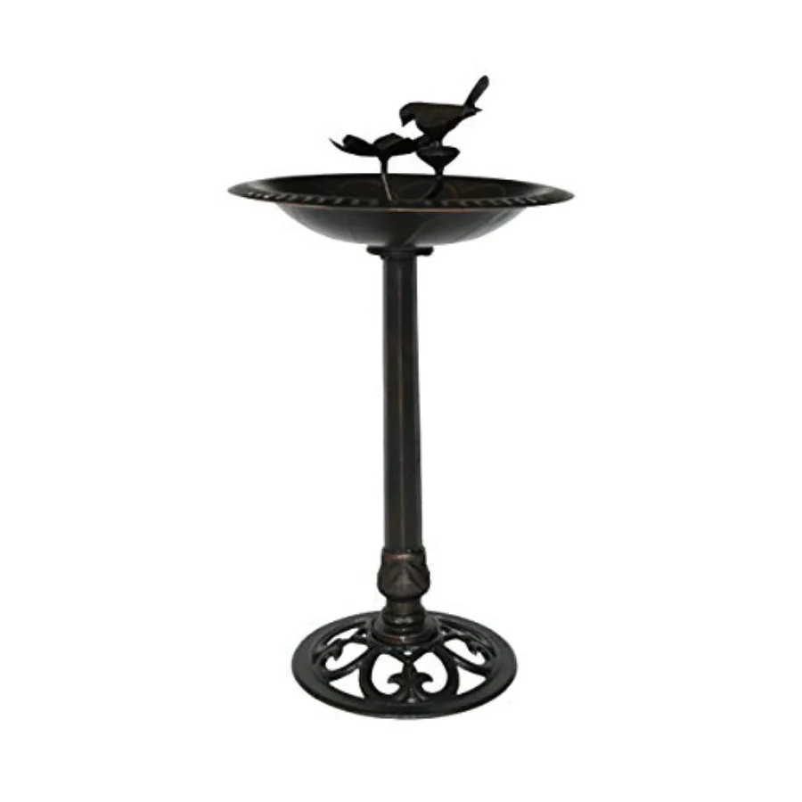 

Christopher Knight Home Anessa Outdoor Aluminum and Iron Bird Bath Shiny Copper