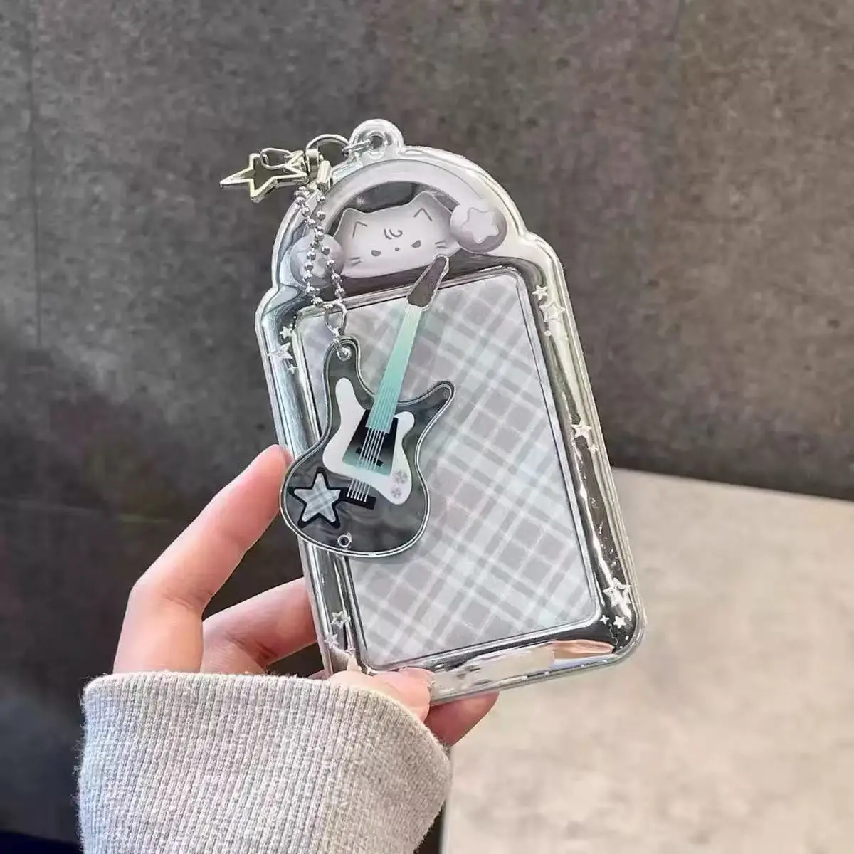 1PC Ins Cat Rabbit Photo Card Holder Kpop Photo Card Display Pendant Student ID Card Protective Cover  Kpop Idol Card Holder