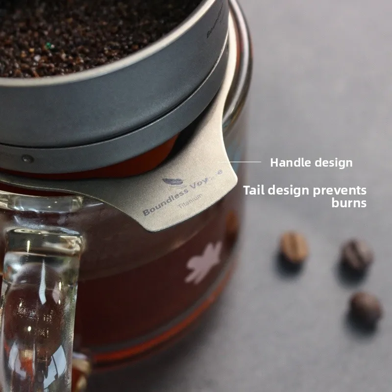 

Pure Titanium Hand-Poured Coffee Filter Support Tea Strainer Lightweight Portable Cam Outdoor Gear Set Boundl