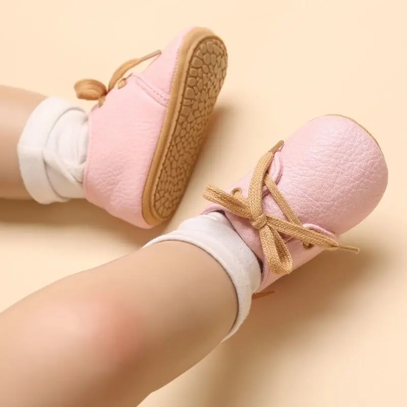 

Детские кожаные пинетки на мягкой подошве для первых шагов для новорожденных мальчиков и девочек 0-1 год, 8-10 месяцев, осенние, нескользящие, для малышей ​