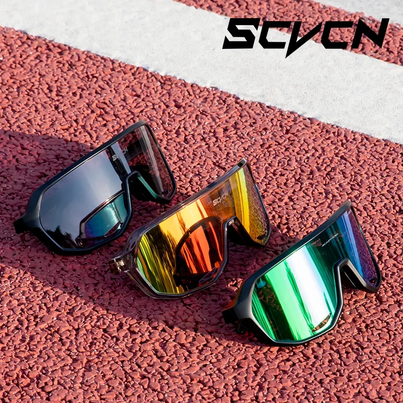 SCVCN Occhiali da ciclismo UV400 MTB Occhiali da sole per bici da strada Uomo Donna Occhiali sportivi Occhiali da equitazione per esterni Escursionismo Occhiali antivento