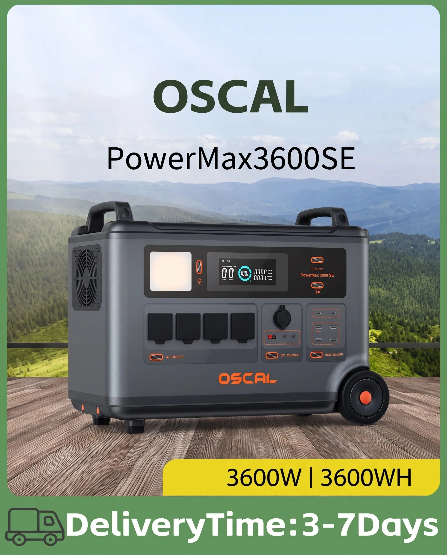 Estación de Energía Portátil OSCAL Power Max 3600 SE 3600W/3600Wh – Esencial para Campamentos al Aire Libre, Estación… — oferta en AliExpress