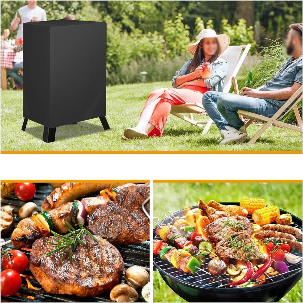 

Heavy Duty Cover Electric Chimney Cover Outdoor Use 210D Oxford Cloth Compatible With 30-inch Grills Outdoor Grill Accessory