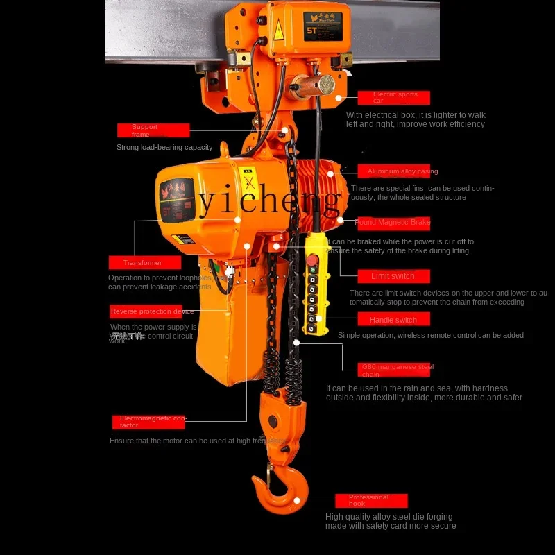 Zc elektrisches Hebezeug 380v läuft mobil 1 Tonne 2 t3 Meter 4 Hebebühne 0,5 Tonnen Kette