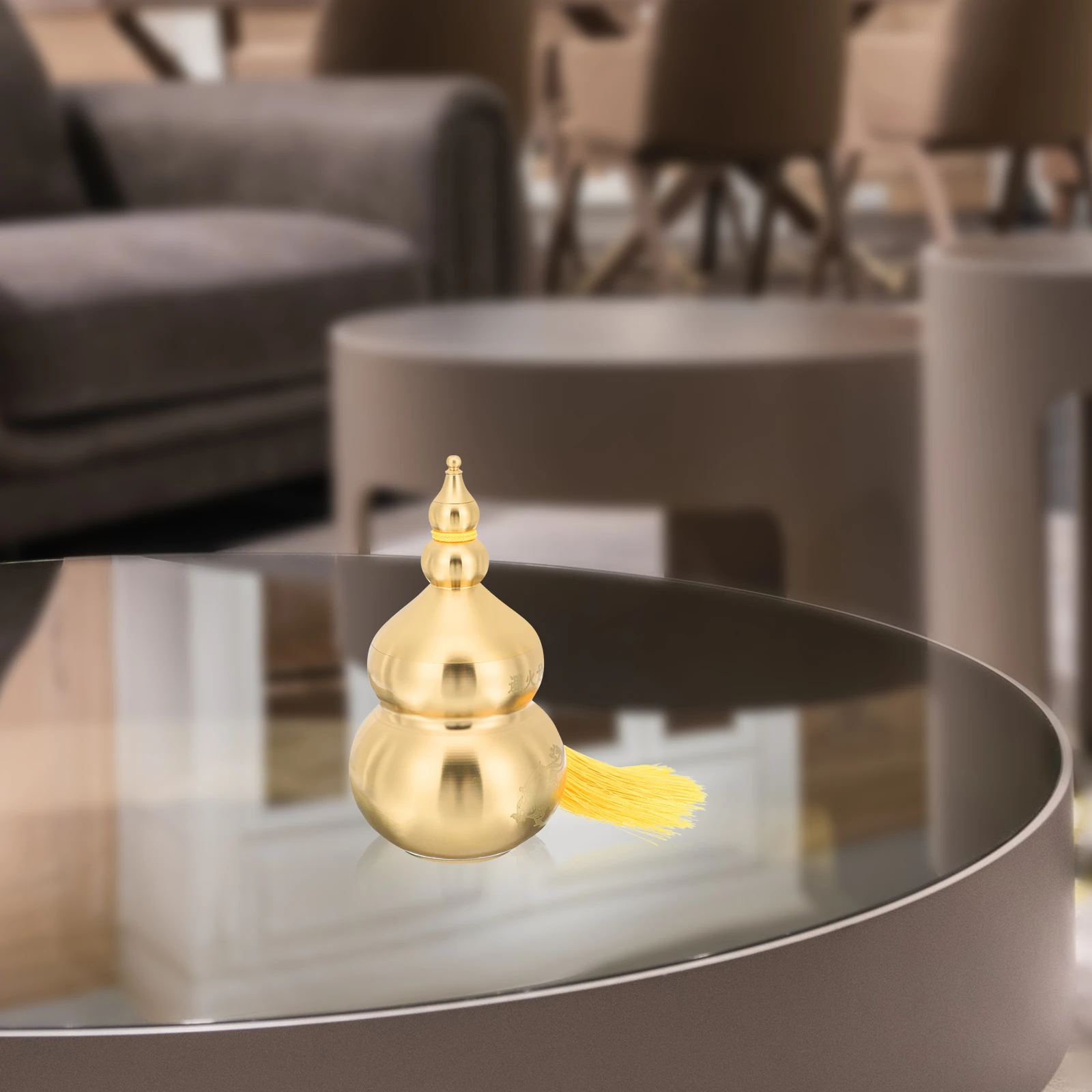 

Gourd Vintage Chinese Style Craft Decor Home Auspicious Gourd Statue Ornament Lucky Wealth Statue Copper Adorn