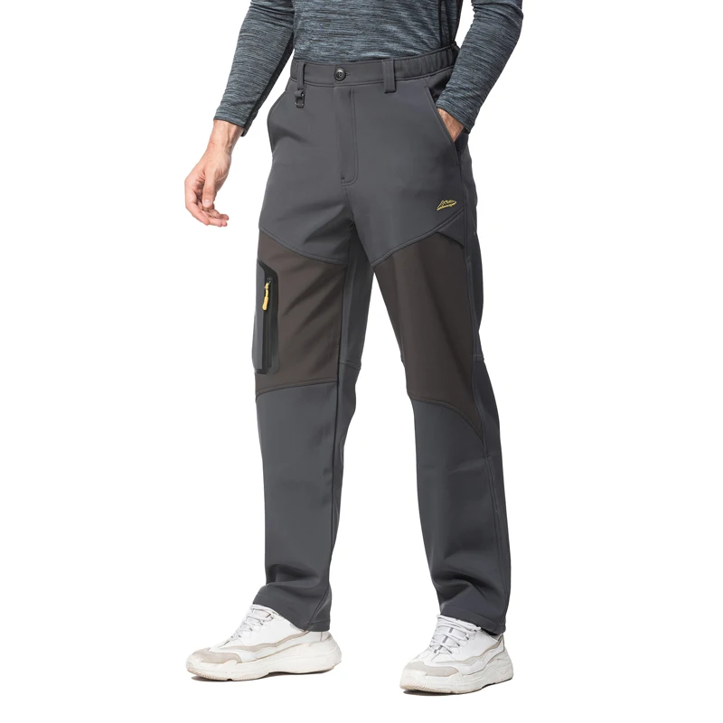 

Autumn and Winter Men's Pants Large Elastic Waist Charge Pants with Thickened Fleece and Layered Casual Camping Sports Pants