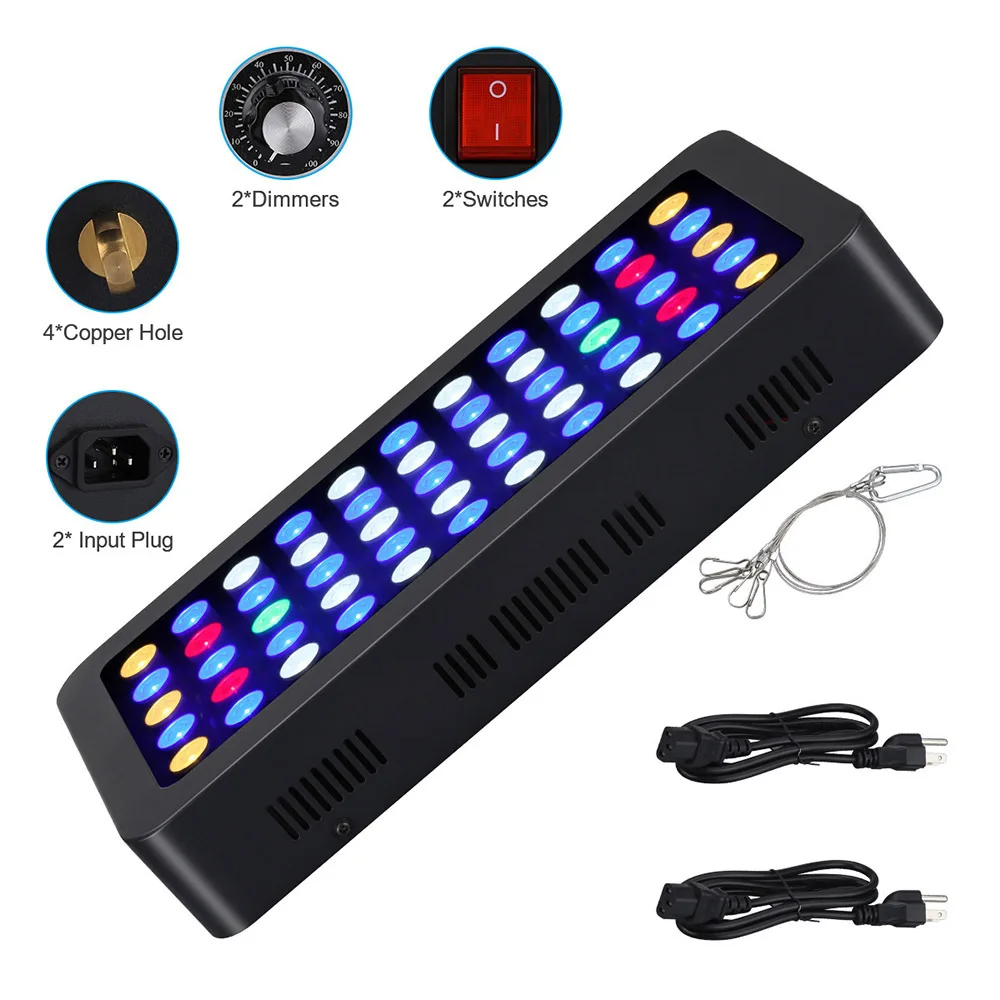 Imagem -04 - Dimmable Led Fish Tank Light Marine Reef Coral Lamp For Underwater Plant Grow Iluminação para Água Salgada e Doce Luzes de Aquário 165w