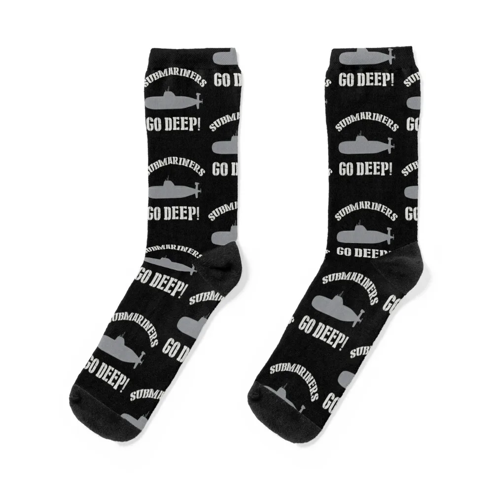

Submariners Go Deep Submarine Navy Socks custom sports bright garter football Socks Male Women's