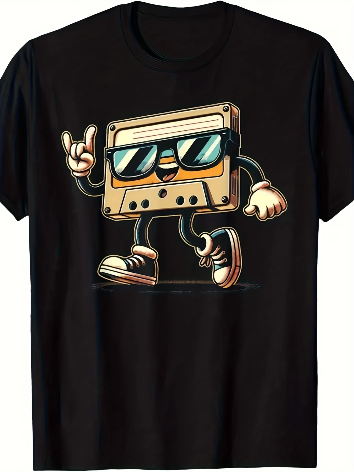 Retro Cassette Tape T-Shirt for Men, Featuring a Vintage Design from The 80S And 90S, Showcasing a Classic Tape And Player Graph