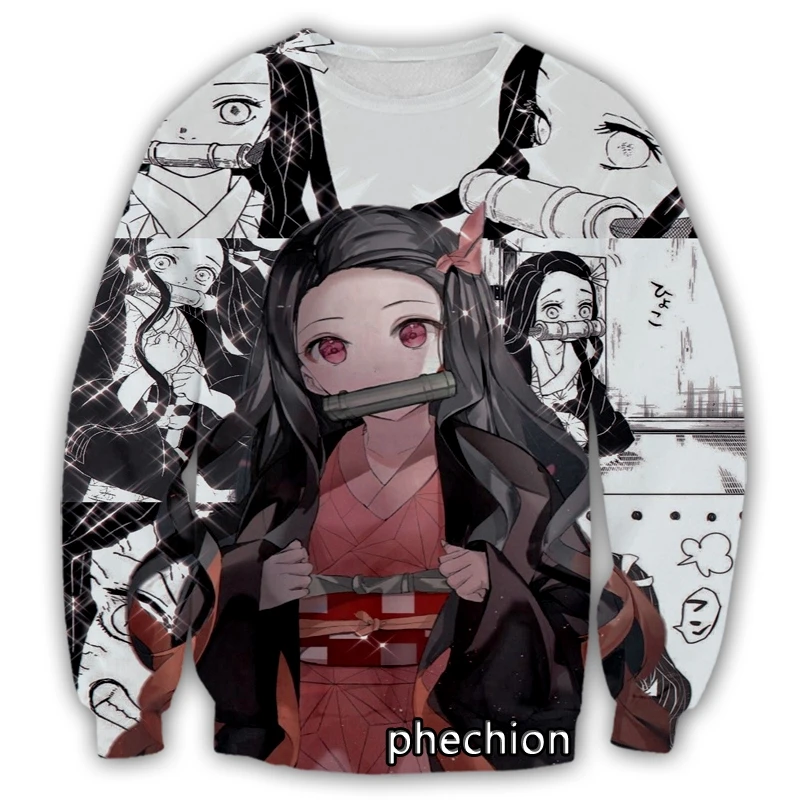 phechion New Fashion Men/Women Kamado Nezuko 3D Printed Casual Sweatshirt Streetwear Men Loose Sporting Sweatshirt G15