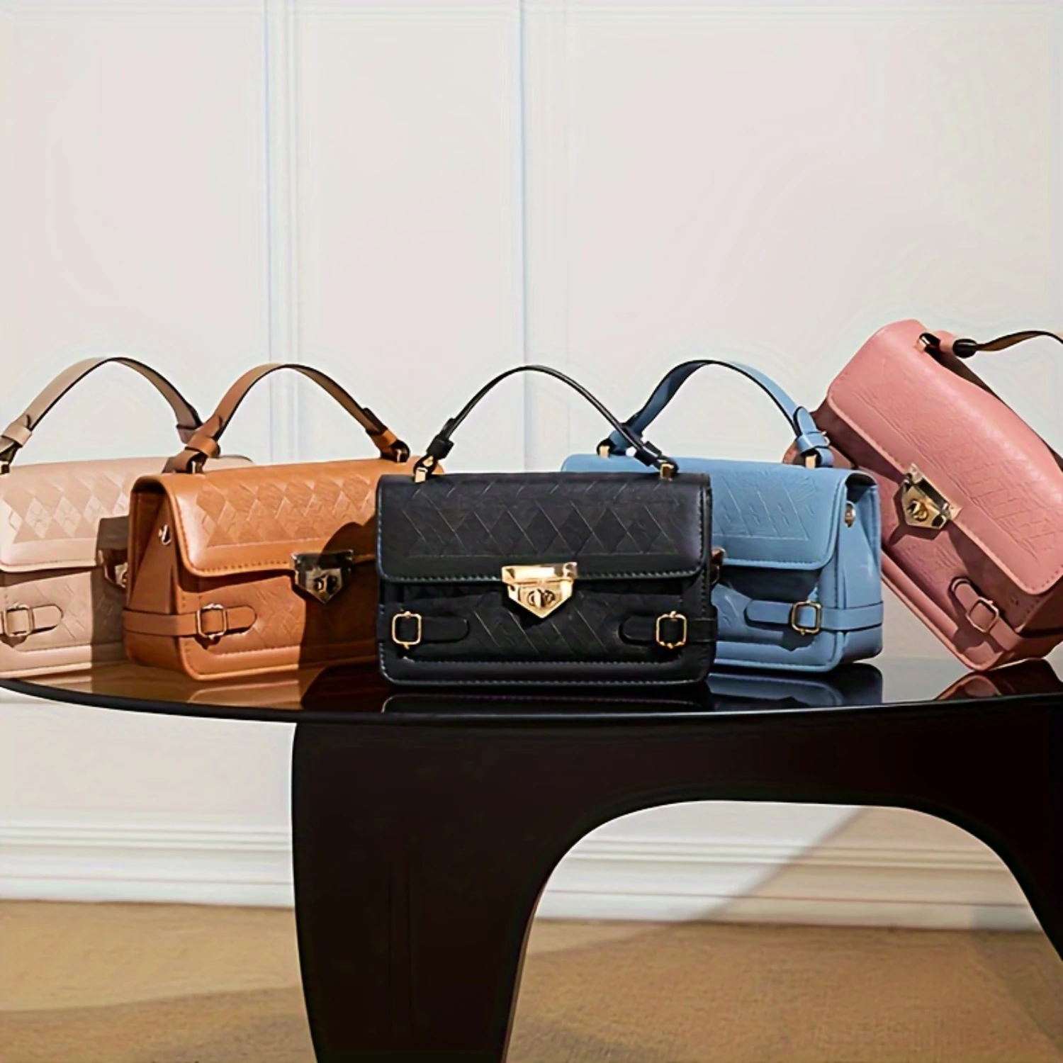 

Designer-Inspired Quilted Mini Shoulder Bag with Chain Strap - Trendy Box Purse for Stylish Women