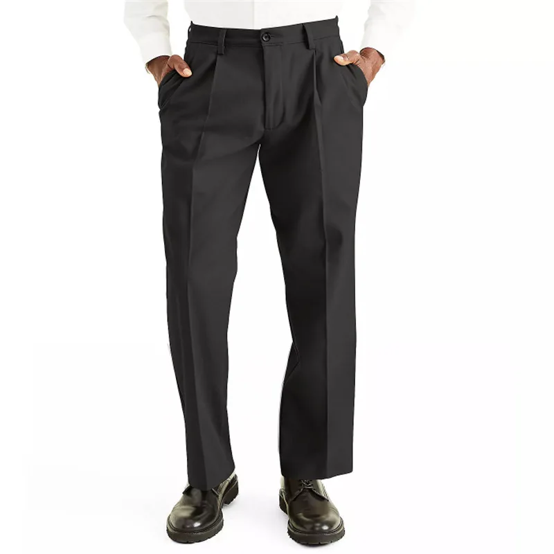 Men's Solid Color Simple Basic Casual Trendy Loose Outdoor Straight Wide Leg Trousers Male New Fashion Clothes Outdoor Pants