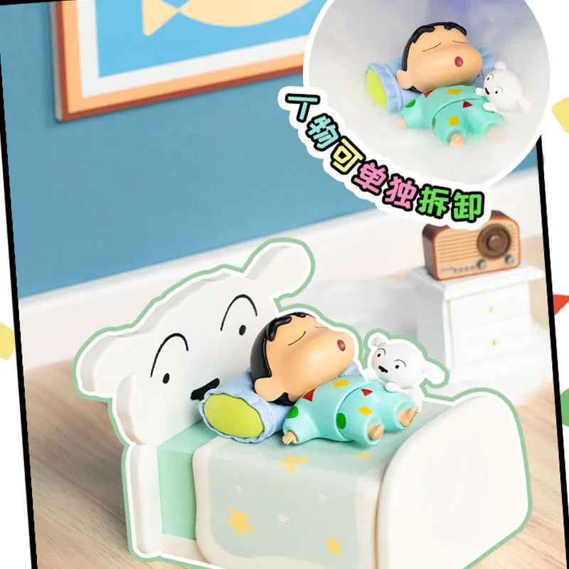 New Cute Crayon Shin-Chan Bluetooth Speaker Retro Time To Sleep Kawaii Anime Figurine Decor Sound Box Desktop Ornament Toy Gifts