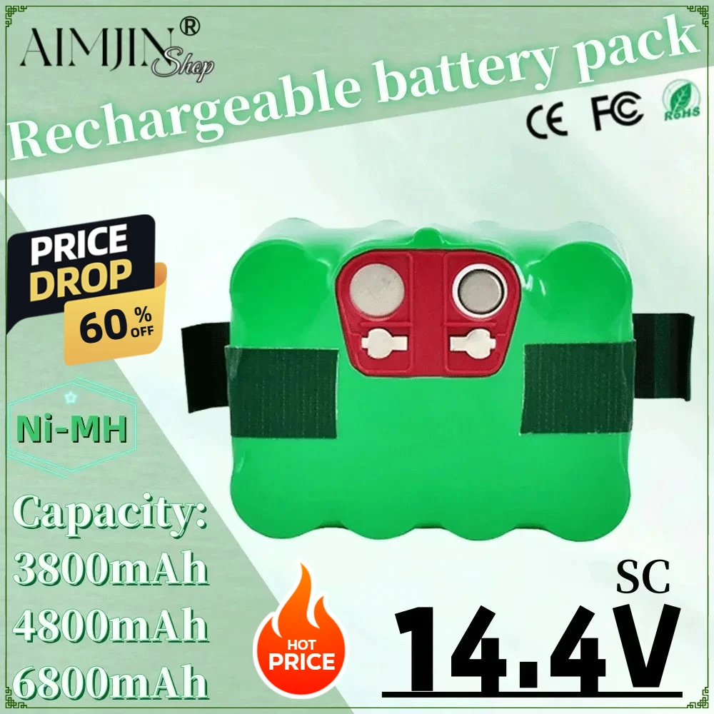 

14.4V SC Rechargeable Battery Pack Nickel Hydrogen 3.8/4.8/6.8Ah Is Used for The Vacuum Cleaner Cleaning Robot of KV8 XR210B