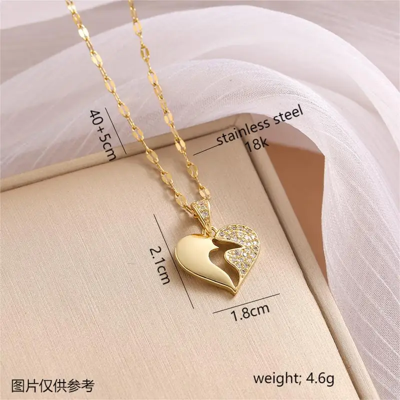 Kunci hati, serbaguna, perjamuan mewah ringan, kalung pernikahan, rantai tulang selangka serbaguna, baja titanium