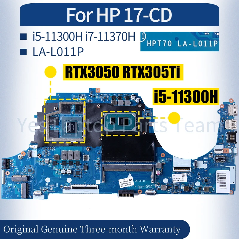 LA-L011P For HP 17-CD Laptop Mainboard M53288-601 M43267-601 i5-11300H i7-11370H RTX3050 RTX305Ti Notebook Motherboard